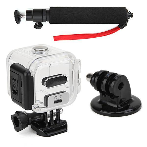 shopping צילום ומצלמות Protetive 45mm Waterproof Housing Case and Selfie Stick Monopod and Tripod Mount Adapter With Red Strap For Go