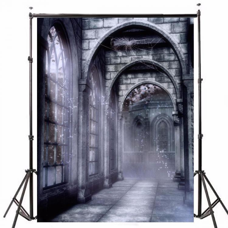 shopping צילום ומצלמות 5x7ft Vinyl Retro Old Castle Backdrop Studio Photography Photo Background Props