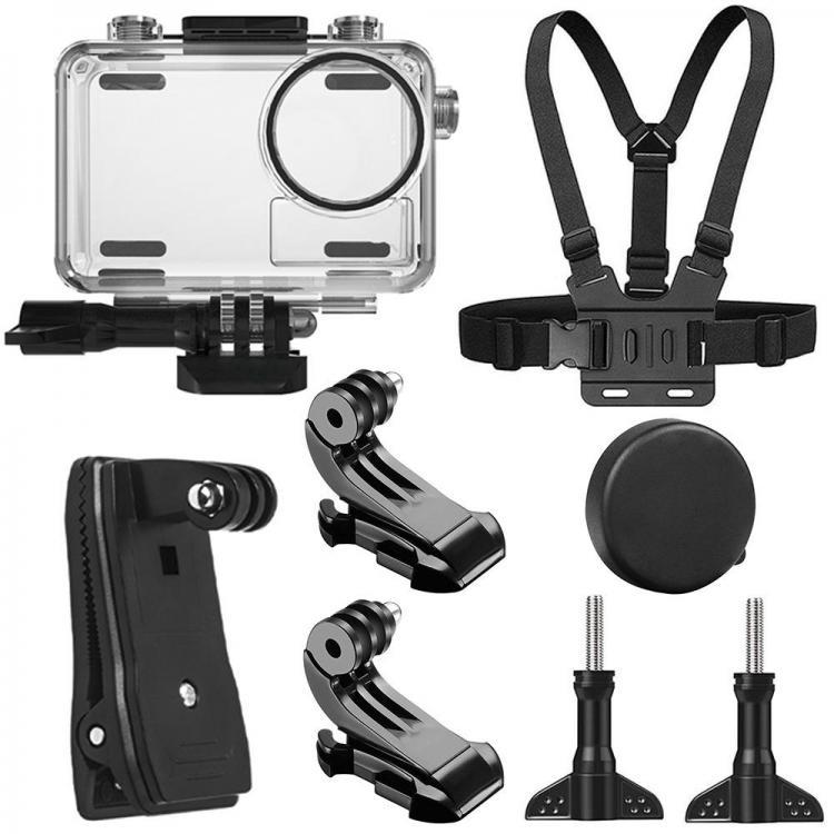 shopping צילום ומצלמות SheIngKa 40M Waterproof Protective Case Shell Backpack Clip Chest Belt Strap Mount Harness for DJI OSMO Action Sports Camera