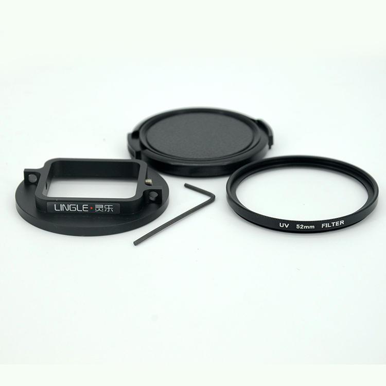 shopping צילום ומצלמות LINGLE 52mm UV Filter Lens Cover with Connect Ring Storage Bag for Gopro Hero 5 Black