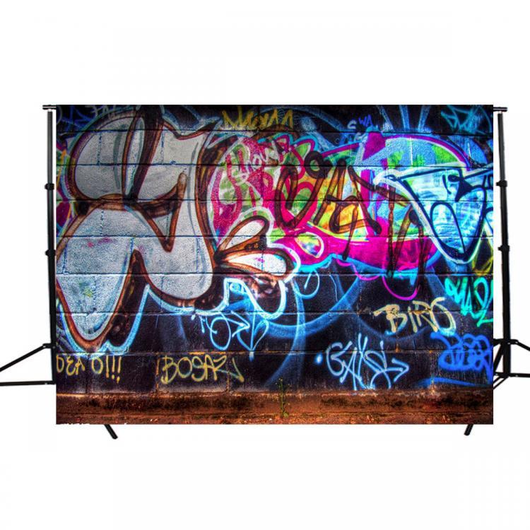 shopping צילום ומצלמות 5x3FT Graffiti Wall Theme Photography Background Photo Backdrop Studio Props