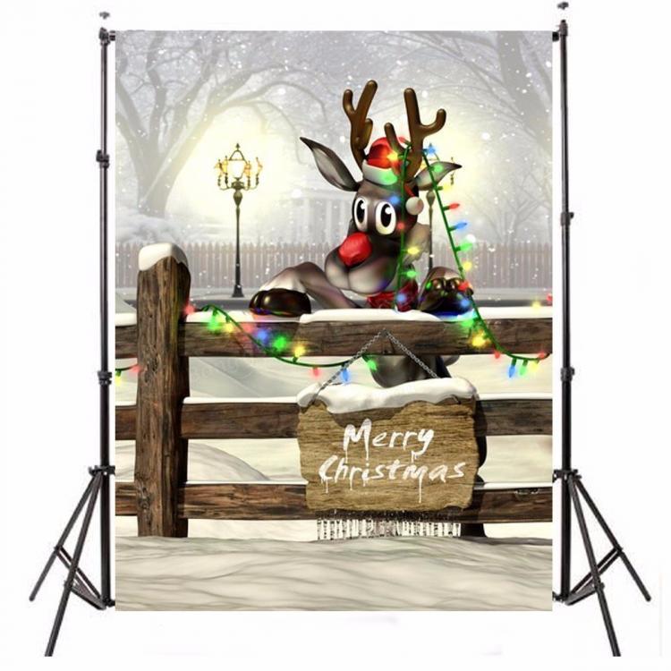 shopping צילום ומצלמות 3x5FT Silk Christmas Deer Light Thin Photography Studio Backdrop Photo Background Party Props