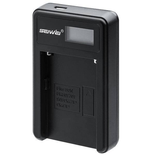 shopping צילום ומצלמות SEIWEI NP-FM50 USB Battery Charger with LCD Screen for Sony NP-FM50/70/90/QM71D/91D NP-FM500H/FM55H NP-F550/F750/F960/F970