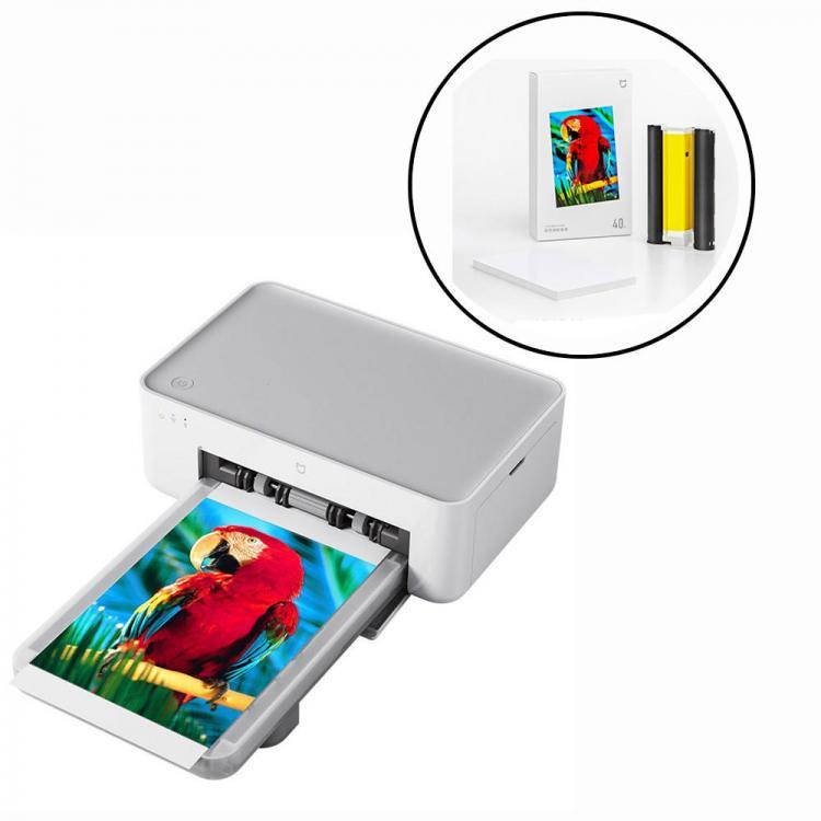 shopping צילום ומצלמות Xiaomi Mijia Smart Portable Wireless 6 Inch Photo Printer for Mobile Phone PC with 3 Set Xiaomi Mijia Photo Print Paper
