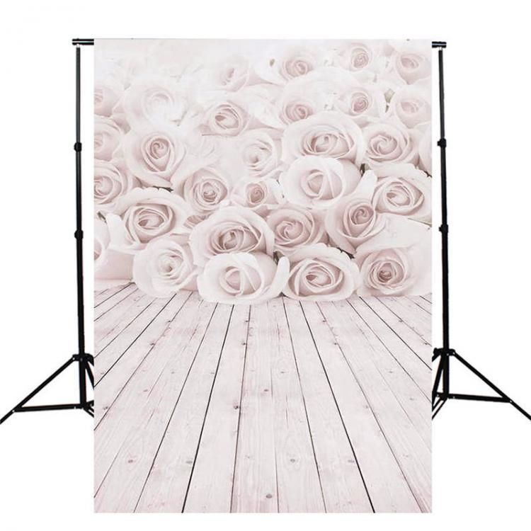 shopping צילום ומצלמות 3x5ft Valentine's Day White Roses Love Vinyl Backgrounds Props Photography Backdrops