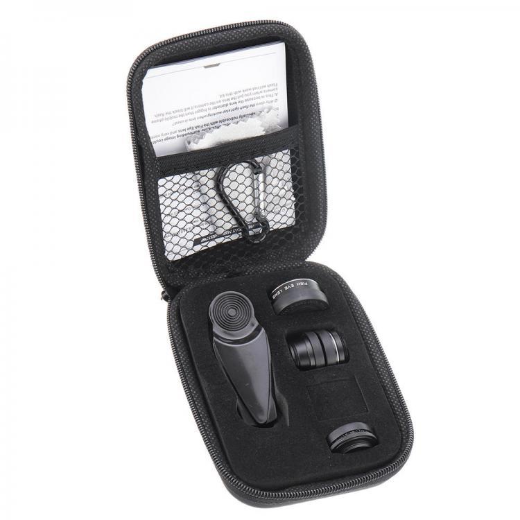 shopping צילום ומצלמות LIGINN L-500 5 in 1 198 Degree Fisheye  0.63X Wide Angle 15X Macro 2X Telescope CPL Lens for Smartphone