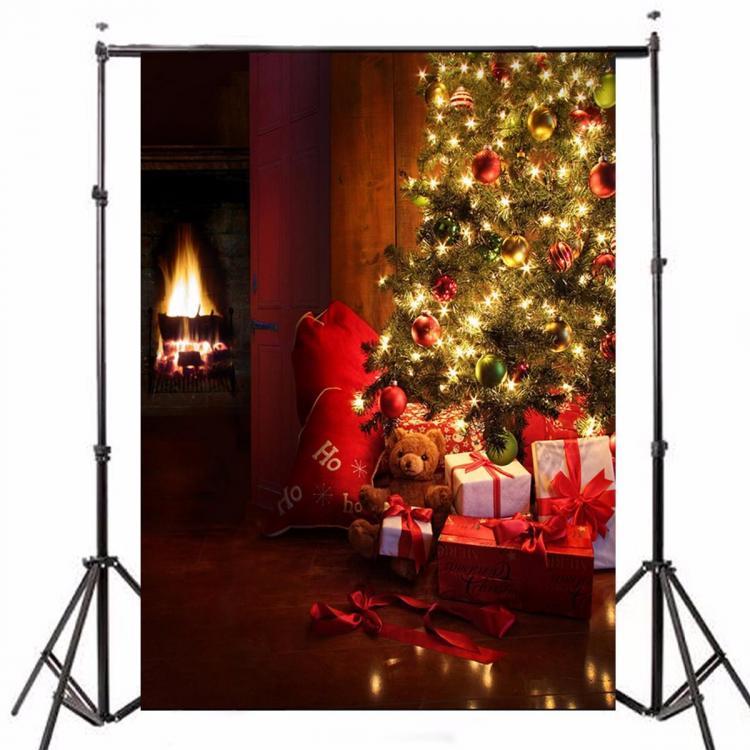 shopping צילום ומצלמות 5x7FT Vinyl Christmas Tree Gift Photography Backdrop Background Studio Prop