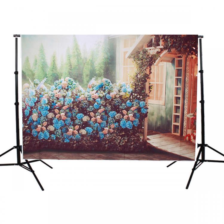 shopping צילום ומצלמות 5x7FT Cabin Flower Fence Photography Backdrop Background Studio Prop