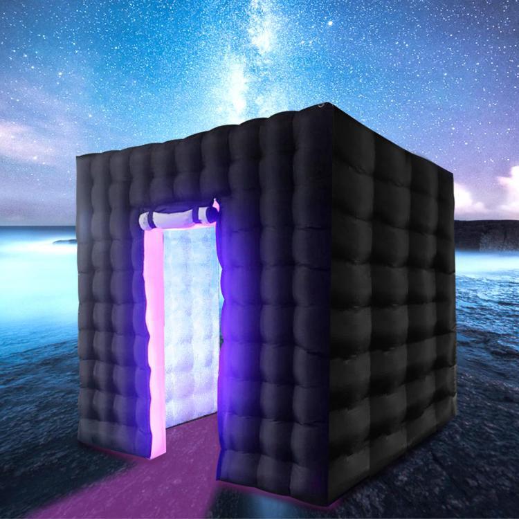 shopping צילום ומצלמות 2.8M Inflatable LED Light Photo Booth Birthday Christmas Party Shooting Tent