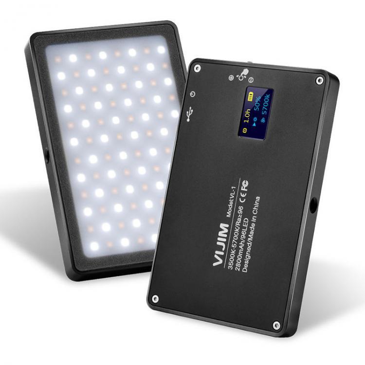 shopping צילום ומצלמות VIJIM VL-1 Rechargeable 96 LEDs 3500k-5700k Magnetic Video Light with Filter Display Screen