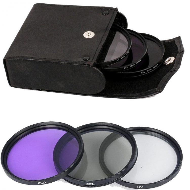 shopping צילום ומצלמות Lightdow 3 in 1 UV CPL FLD 49/52/55/58/62/67/72/77mm Lens Fliter for DSLR Camera