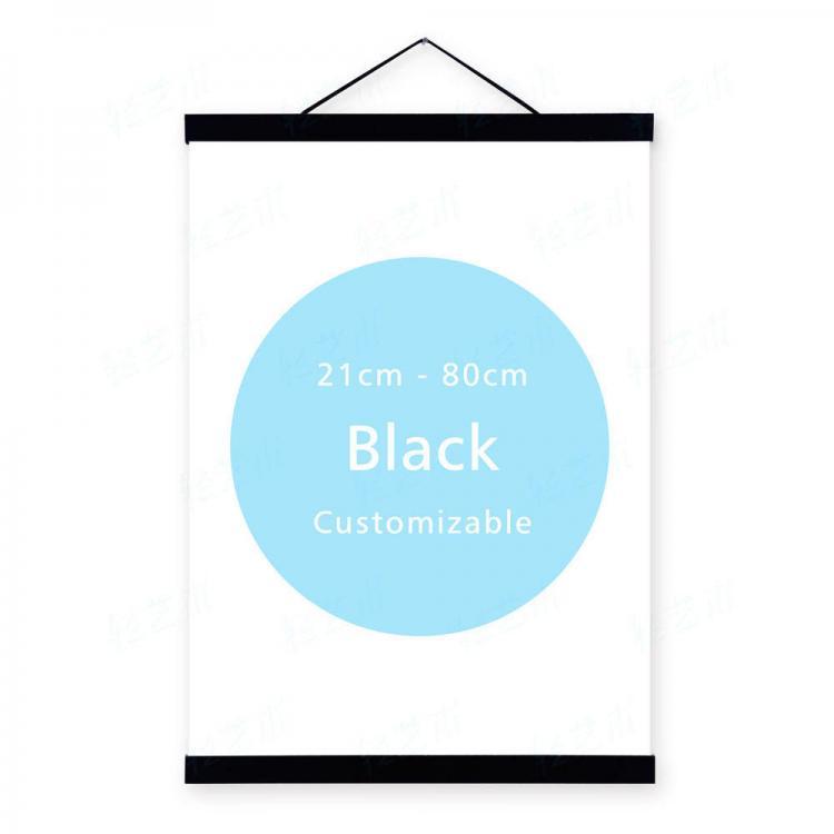 shopping צילום ומצלמות 21/30/40/50/60/70/80cm A4 A3 DIY Modern Magnet Picture Wooden Frame Painting Scroll Photo Poster Hanger Black