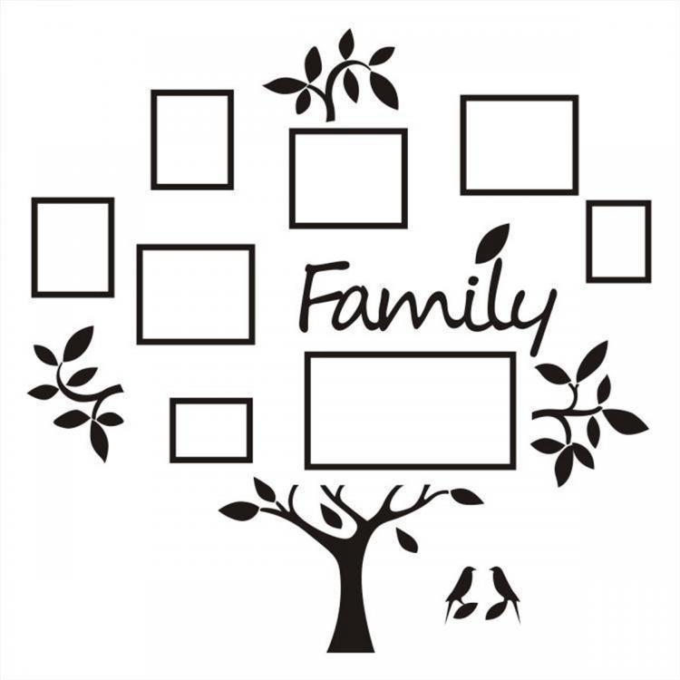 shopping צילום ומצלמות 3D Family Tree Acrylic Photo Picture Collage Frame Set Wall Home Decor Xmas Gift