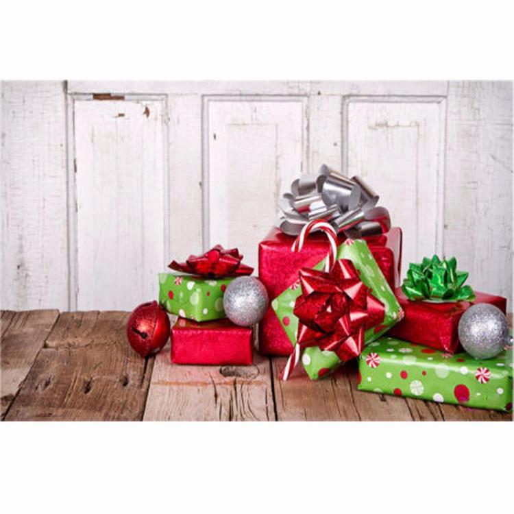 shopping צילום ומצלמות 7x5FT Photography Background Vinyl Christmas Gift Wood Studio Backdrop 2.1x1.5m
