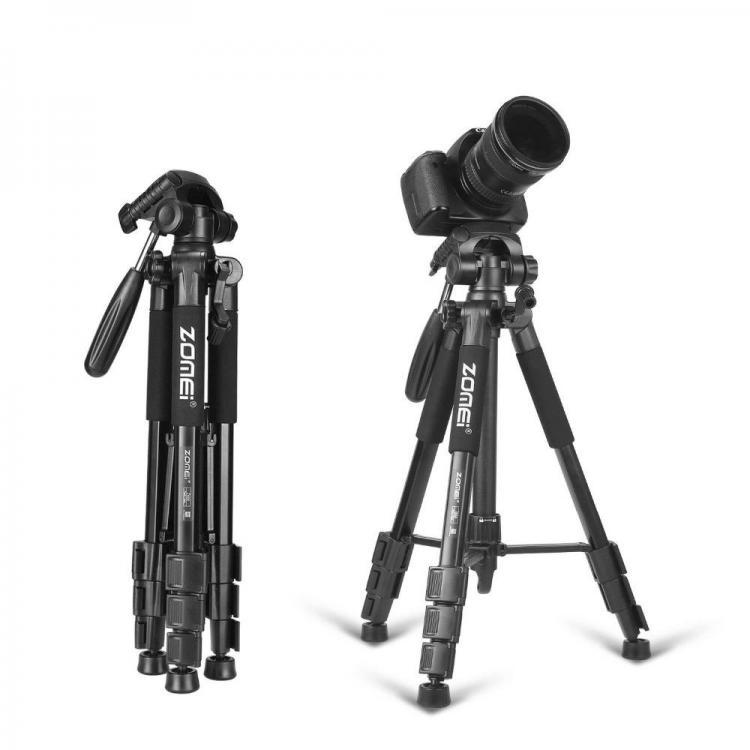 shopping צילום ומצלמות Zomei Z666 Professional Portable Travel Aluminium Camera Tripod Stand with Pan Head for Canon Dslr Camera