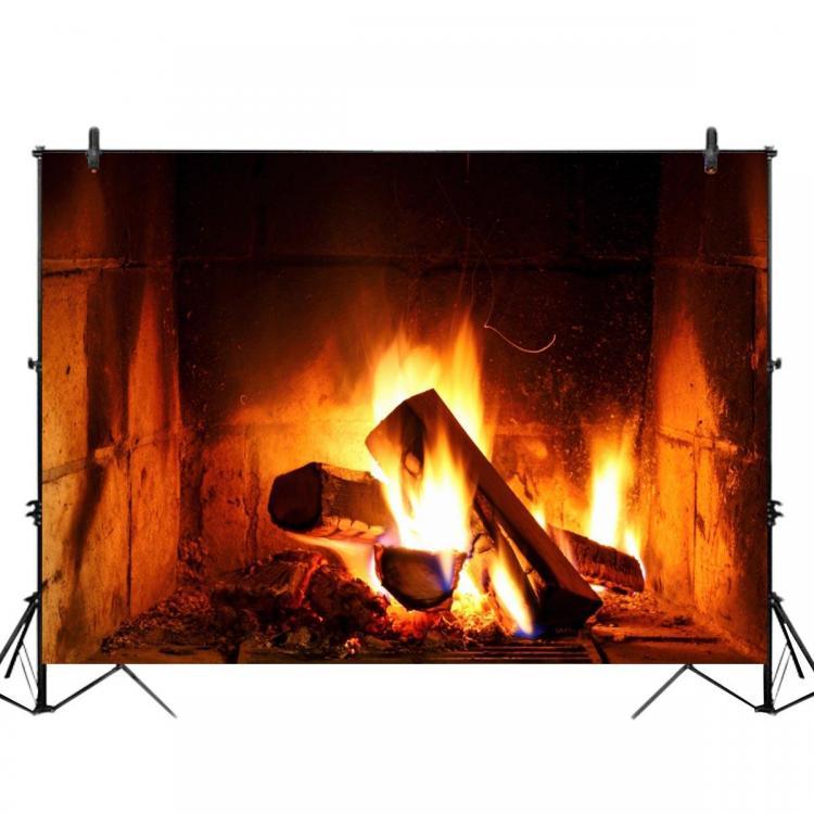 shopping צילום ומצלמות 2x1FT 3x2FT Fireplace Fire Wood Photography Backdrop Background Studio Prop