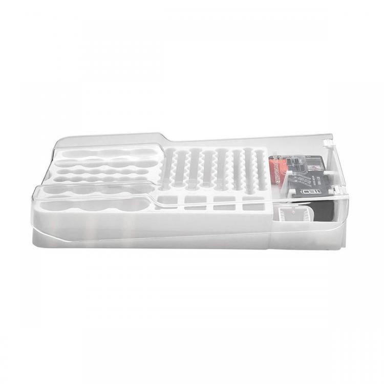 shopping סוללות ומטענים 93 Grid Battery Capacity Tester Storage Box Transparent Measuring Organizer Case