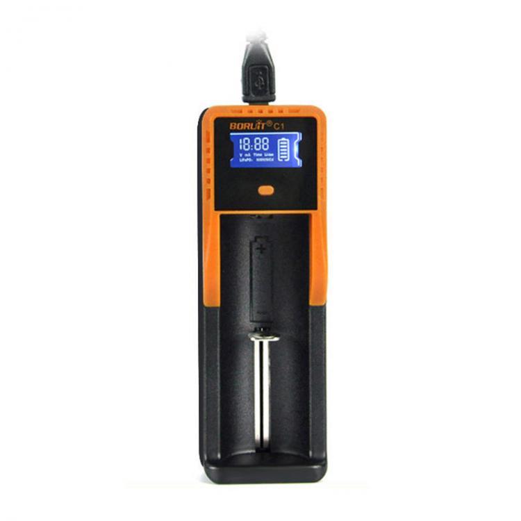 shopping סוללות ומטענים BORUiT C1 Universal USB LCD Display 26650 Li-ion LiFePo4 18650 AA AAA Rechargeable Battery Charger