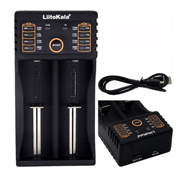 shopping סוללות ומטענים liitokala lii-202 5V 2A 18650/26650/16340/14500 Micro USB Battery Charger