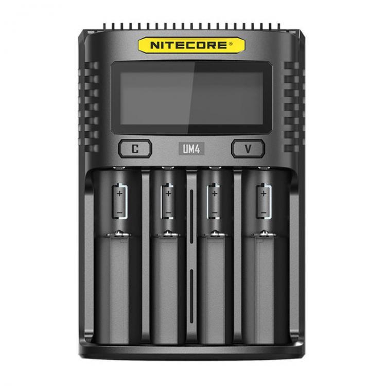 shopping סוללות ומטענים NITECORE UM4 LCD Screen Display Lithium Battery Charger 4-Slots USB Charging Smart Rapid Battery Charger