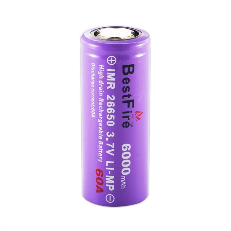 shopping סוללות ומטענים BestFire 1pc 26650 Battery 6000mAh 60A 3.7V Rechargeable Li-ion Battery