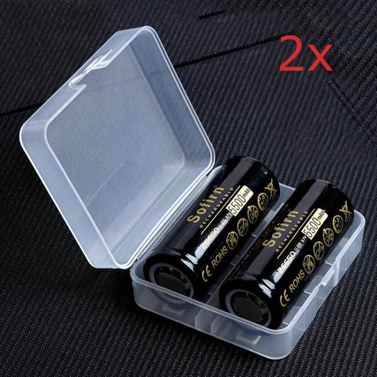 shopping סוללות ומטענים 4Pcs Sofirn 3.7V 5000mAh Protected Rechargeable 26650 Battery With Storage Case High Capacity Lithium Battery Li-ion Batteries