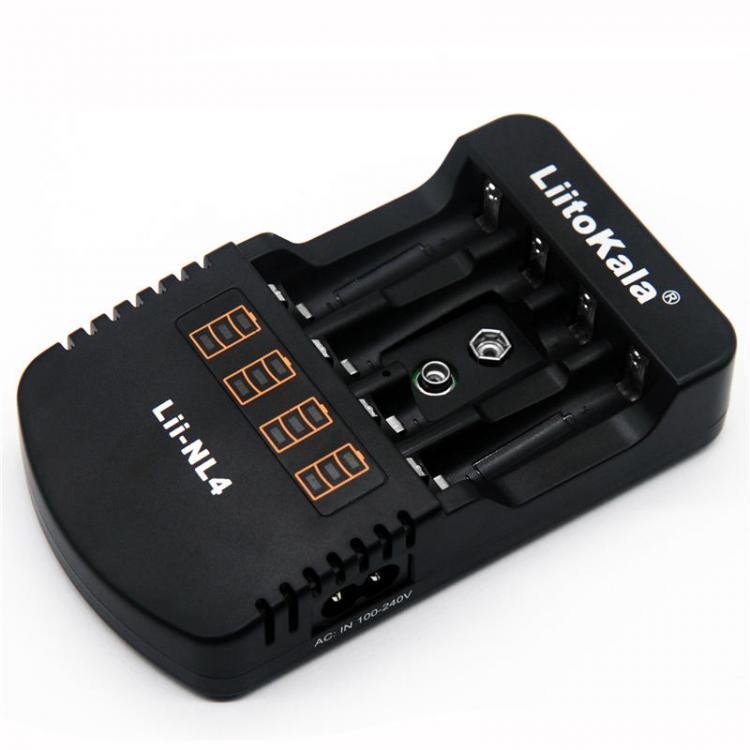 shopping סוללות ומטענים LiitoKala Lii-NL4 AA AAA 9V Ni-MH Ni-Cd Battery Charger US/EU Plug