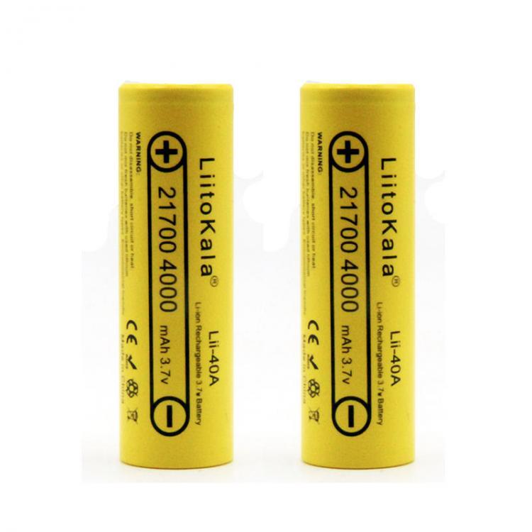 shopping סוללות ומטענים 2PCS LiitoKala Lii-40A 21700 4000mah 3.7V 40A Li-Ni Rechargeable Battery