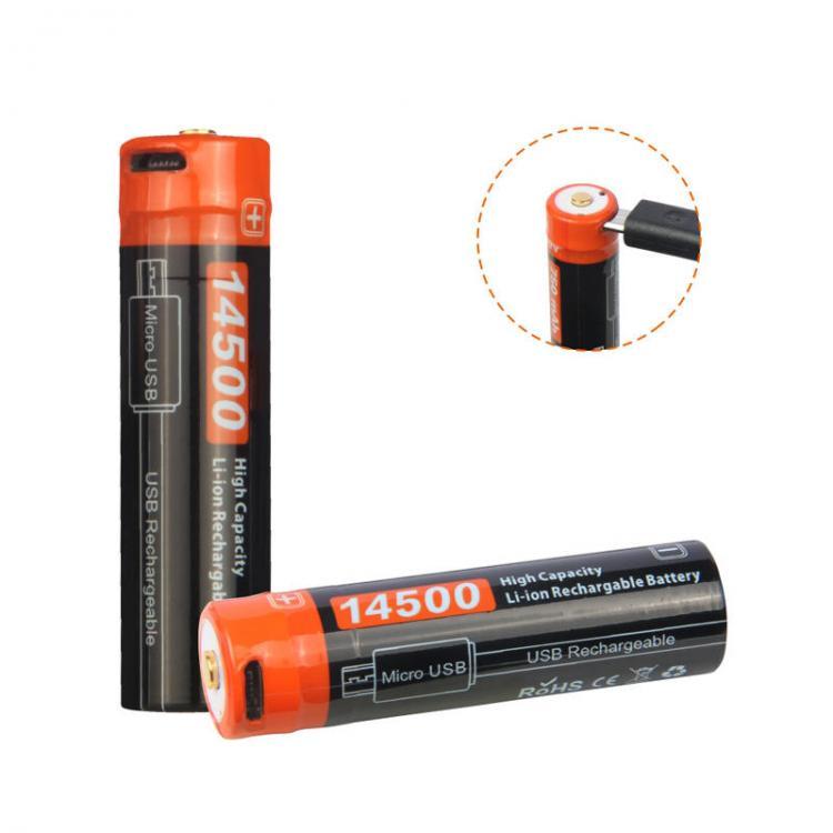 shopping סוללות ומטענים Nicron NRB-L750 750mAh/3.7V USB Rechargeable 14500 Protected Li-ion Battery with LED Indicator