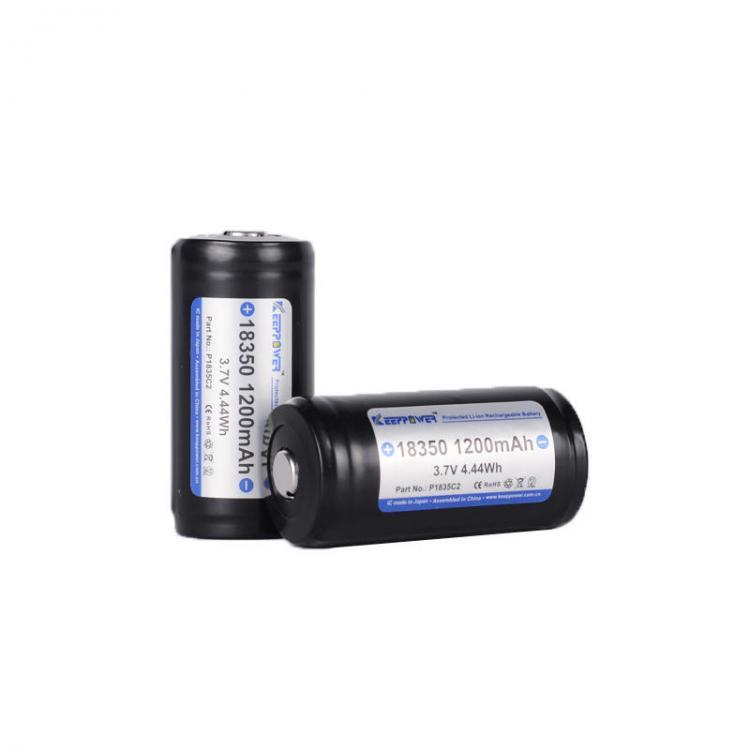 shopping סוללות ומטענים 2pcs Keeppower P1835C2 IMR18350 1200mAh 3.7V 10A Rechargeable 18350 Li-ion Battery With Box