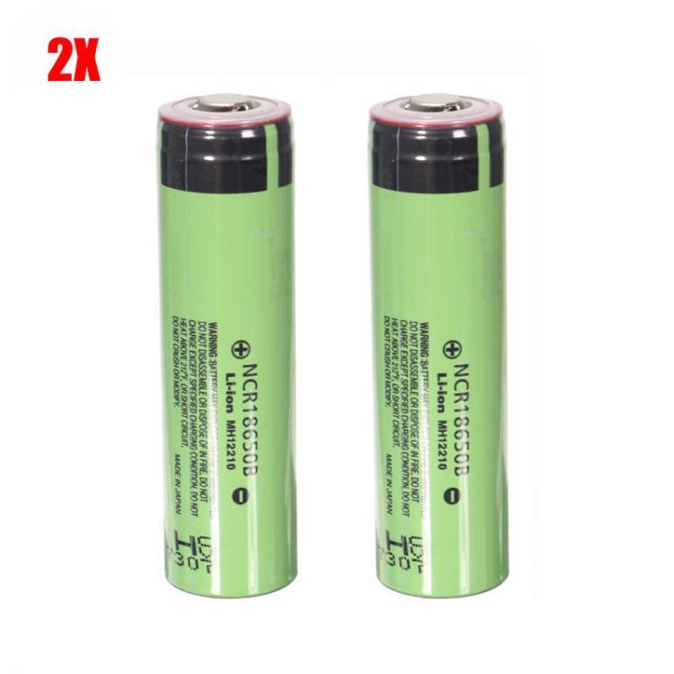 shopping סוללות ומטענים 2PCS NCR18650B 3400mAh 3.7V Unprotected Pointed Head Rechargeable Li-ion Battery