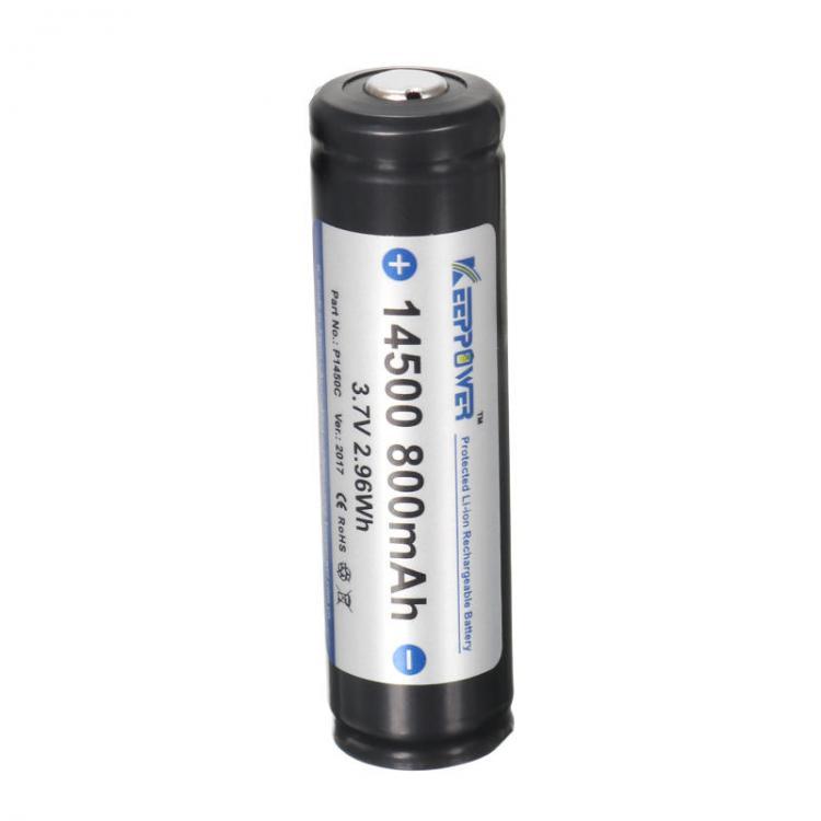 shopping סוללות ומטענים KeepPower P1450C 3.7V 800mAh Protected Rechargeable 14500 Li-ion Battery