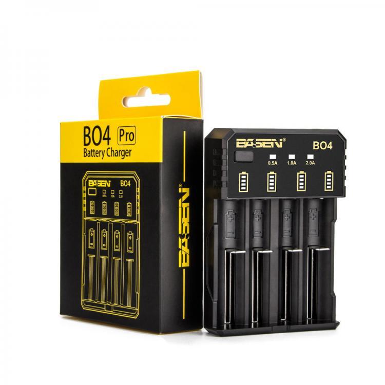 shopping סוללות ומטענים Basen BO4 Pro Smart Li-ion Battery Charger for 14500 18650 26650 21700 SC C Ni-MH Ni-CD Battery