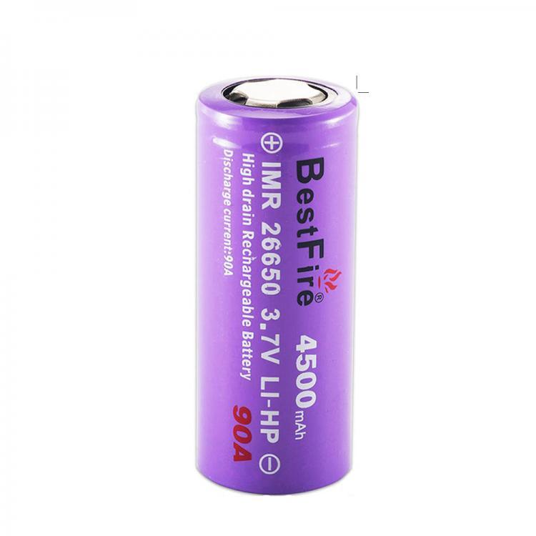 shopping סוללות ומטענים BestFire 1pc 26650 Battery 4500mAh 90A 3.7V Rechargeable Li-ion Battery