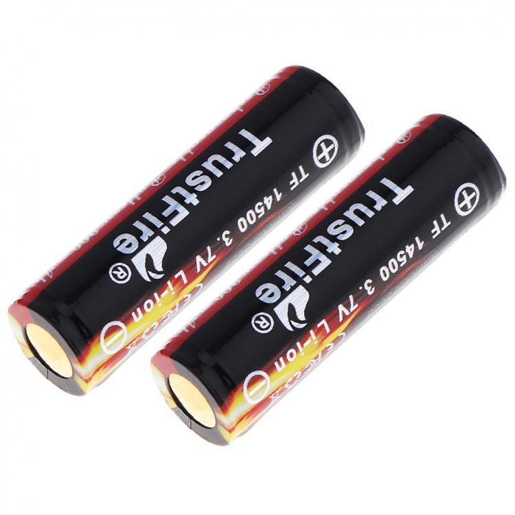 shopping סוללות ומטענים 2PCS TrustFire 3.7V 900mAh 14500 Li-ion Rechargeable Battery Lithium Ion Batteries With Protected PCB for LED Flashlights