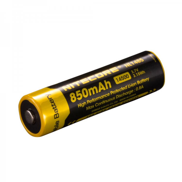 shopping סוללות ומטענים Nitecore NL1485 850mAh 14500 High Performance Li-ion Rechargeable Battery for Flashlight Power Tools