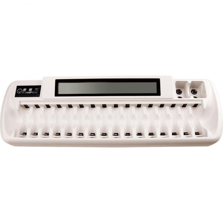 shopping סוללות ומטענים Vicipow ZN1680C 16 Bay Smart Rechargeable Battery Charger AA AAA NiMH NiCD 9V Rechargeable Batteries AC Wall Adapter