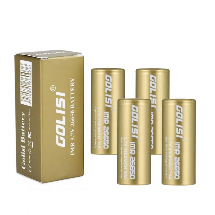 shopping סוללות ומטענים 4PCS GOLISI S43 IMR26650 4300mah 35A Protected Rechargeable Plate Head High-drain 26650 Battery