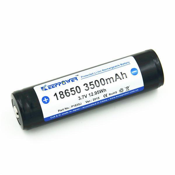shopping סוללות ומטענים 1PC KeepPower P1835J 18650 3500mAh 3.7V Rechargeable Battery