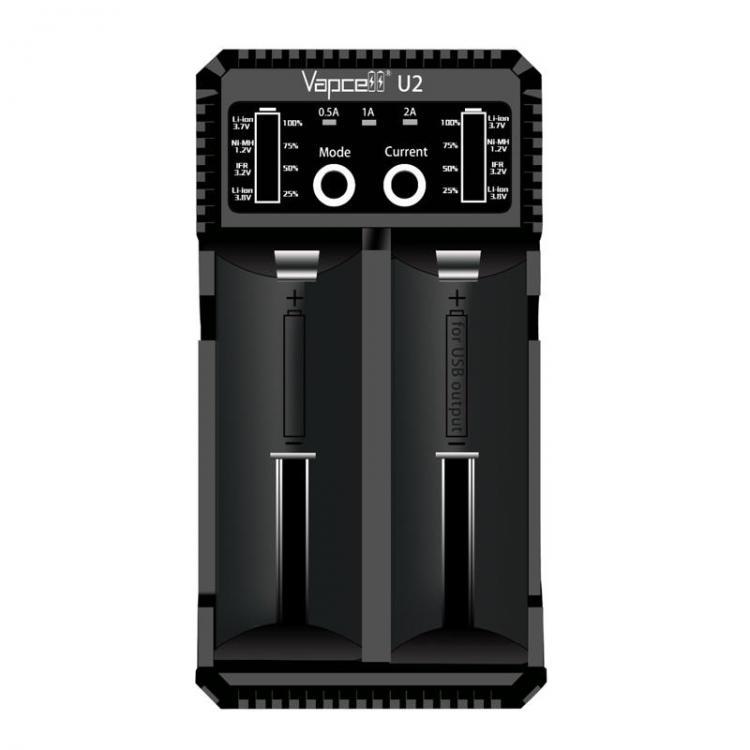 shopping סוללות ומטענים Vapcell U2 2A Battery Charger Smart USB Charger For Li-ion / Lifepo4 / Ni-MH / Ni-Cd AAA AAAA C D Battery Charging
