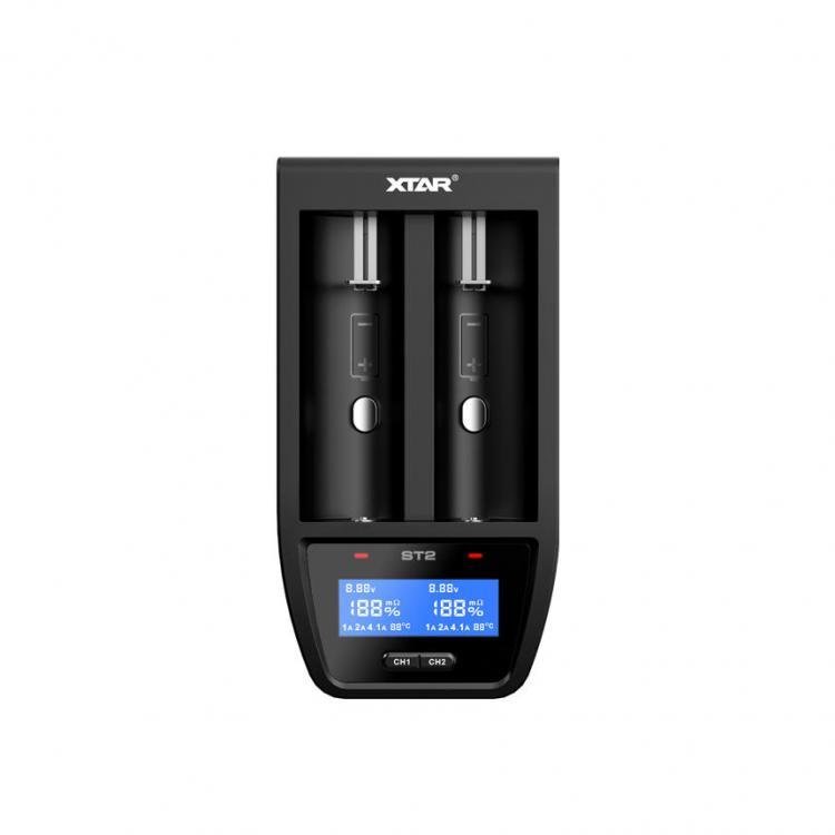shopping סוללות ומטענים XTAR ST2 4.1A Discharge 30min Quick Charging Type-C USB Charger For 18650 26650 21700 Flashlight Li-ion Battery Charger