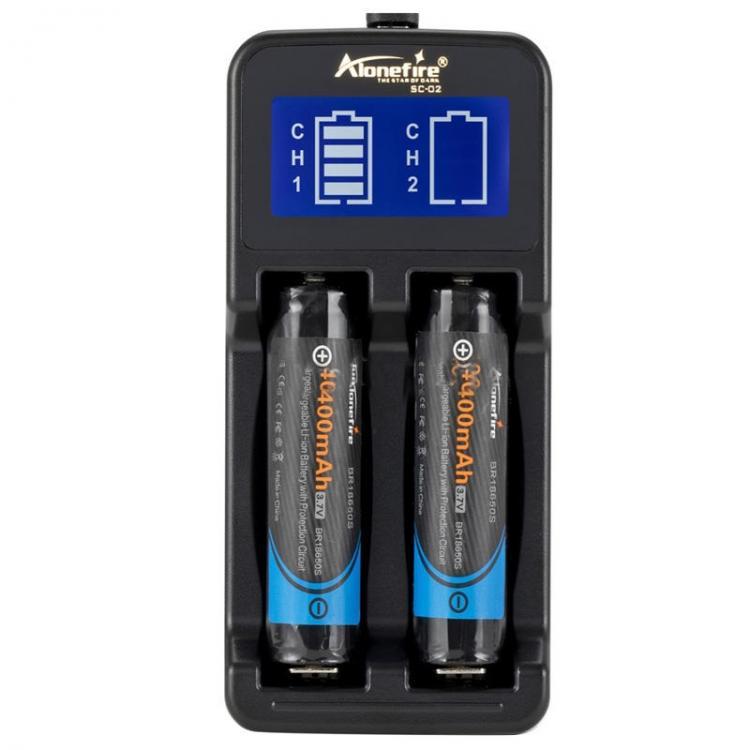 shopping סוללות ומטענים AloneFire SC-02 18650 18500 Battery Charger For Li-ion Ni-MH Ni-CD 10440 14500 16340 AA AAA AAAA 3.7V 1.2V LCD Battery Charger