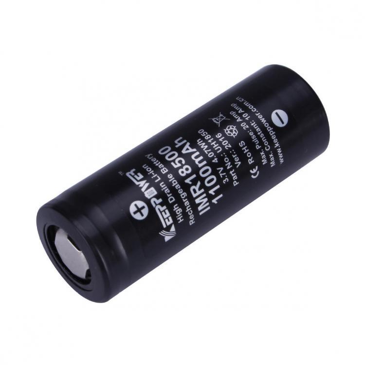 shopping סוללות ומטענים 1Pcs KeepPower IMR 18500 battery 1100mAh 20A max discharge li-ion high drain battery 3.7V