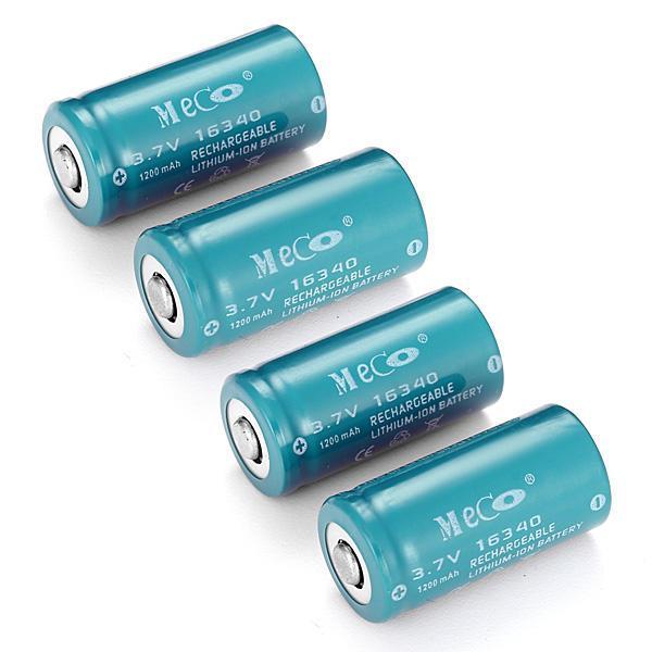 shopping סוללות ומטענים 8PCS MECO 3.7v 1200mAh Reachargeable CR123A/16340 Li-ion Battery