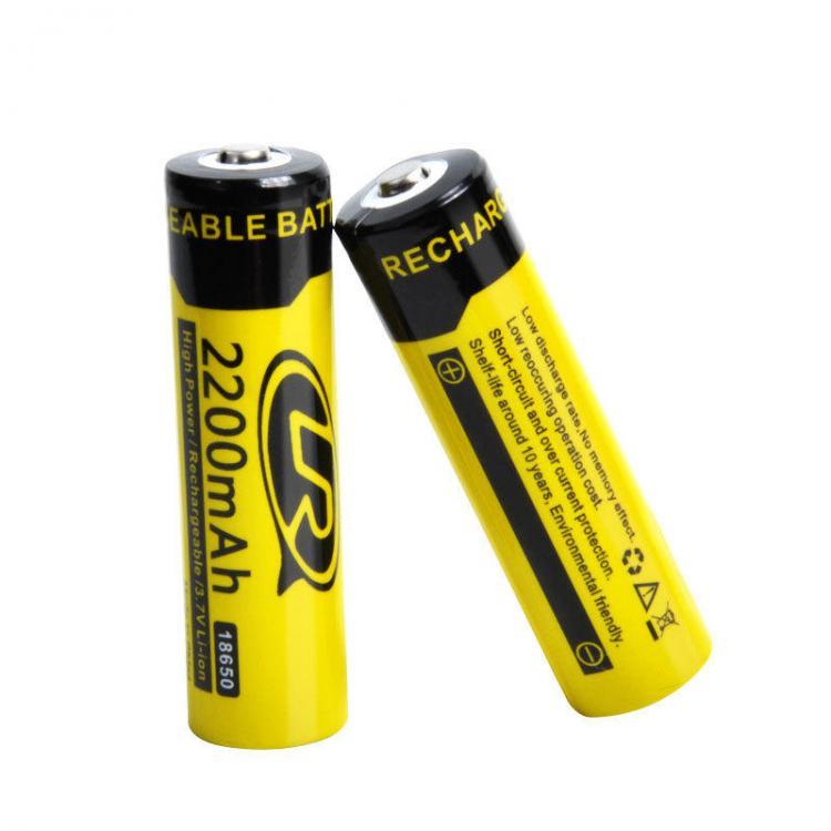 shopping סוללות ומטענים 2PCS LR 18650 3.7V 2200mAh Rechargeable Lithium Battery for Flashlight Tools