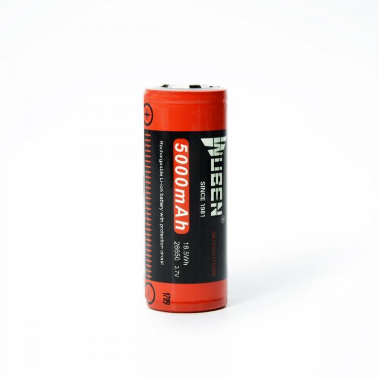 shopping סוללות ומטענים Wuben 5000mAh 3.7V 15A 26650 Fast Charging Li-ion Battery