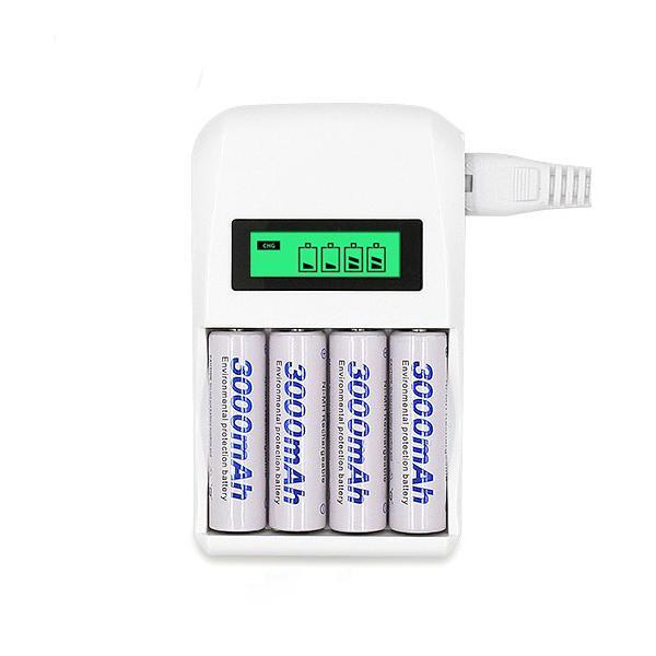 shopping סוללות ומטענים Palo C907W 4 Slots Smart Intelligent Charger For AA / AAA NiCd NiMh Battery LCD Display