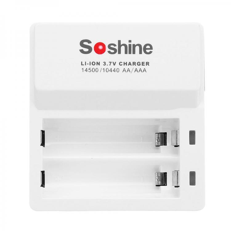 shopping סוללות ומטענים Soshine SC-F7 2 Slot Li-FePO4 14500 10440 3.2V Ni-MH AA AAA 1.2V Rechargeable Battery Charger