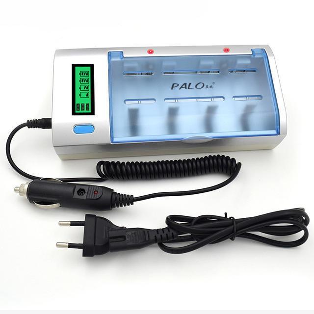 shopping סוללות ומטענים Palo 906W 4 Slots LCD Display Battery Charger For Nimh Nicd AA/AAA/SC/C/D/9V Rechargeable Battery