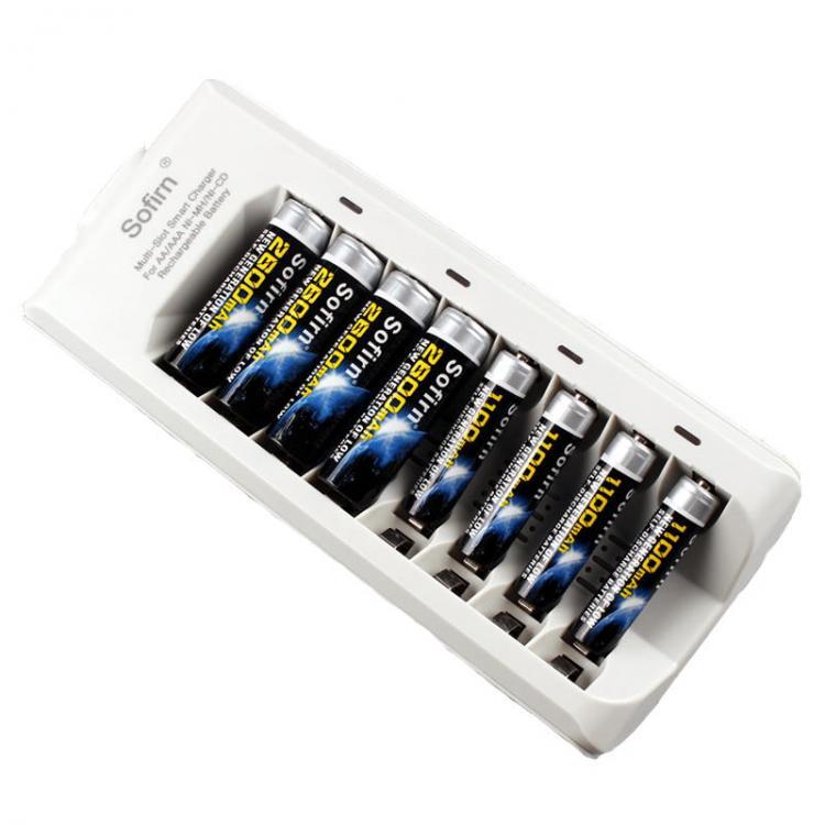 shopping סוללות ומטענים Sofirn 8 Slots Smart Battery Charger AA AAA NiMH NiCd Rechargeable Batteries US / EU Plug With Indicator Light